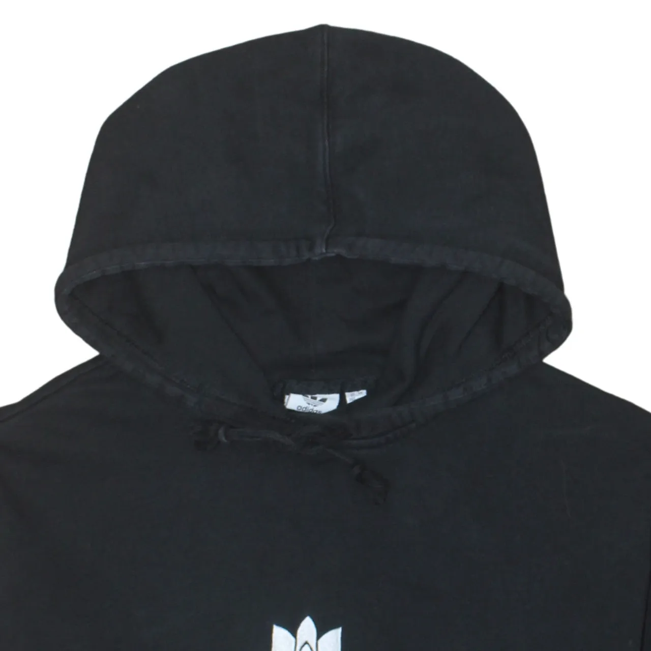 Adidas Black Hoodie Women’s XLarge Embroidered Trefoil Logo Three Stripe Sleeves Pullover Sweatshirt sold by Vintage Club product image thumbnail 3