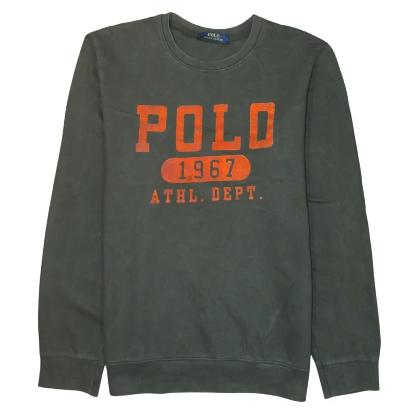 Polo Ralph Lauren Dark Green Sweatshirt Women’s XXL Printed Polo 1967 Athl Dept Pullover Top sold by Vintage Club