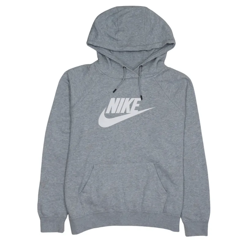 Nike Grey Hoodie Men’s Medium Printed Logo Drawstring Hood Front Pocket Sweatshirt sold by Vintage Club