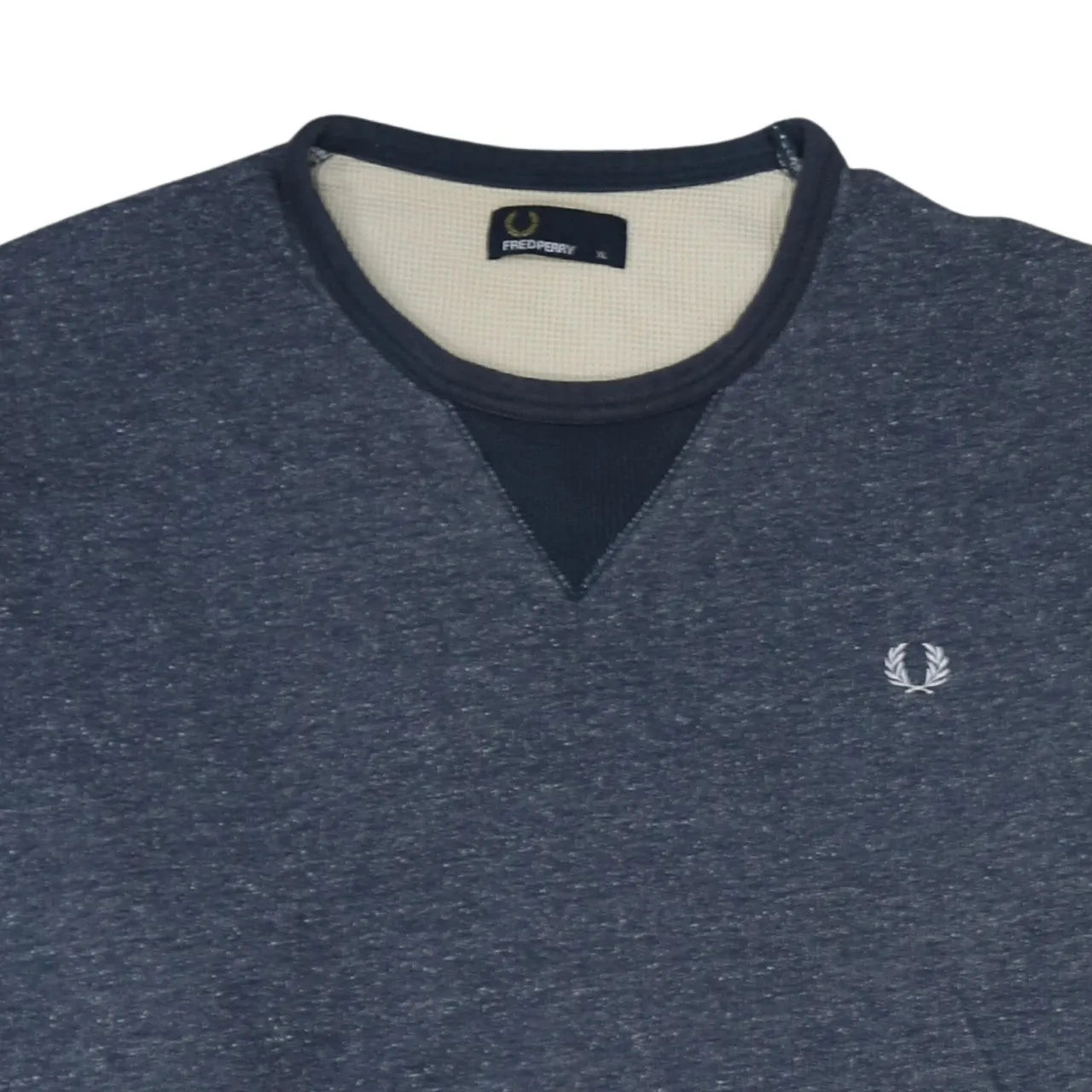 Fred Perry Navy Blue Sweatshirt Men's XLarge Embroidered Laurel Wreath Crewneck Pullover sold by Vintage Club product image thumbnail 3