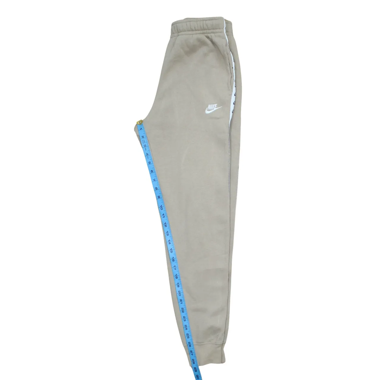 Nike Beige Cream Joggers Men’s Small Side Logo Tape Fleece Sweatpants Loungewear sold by Vintage Club product image thumbnail 5