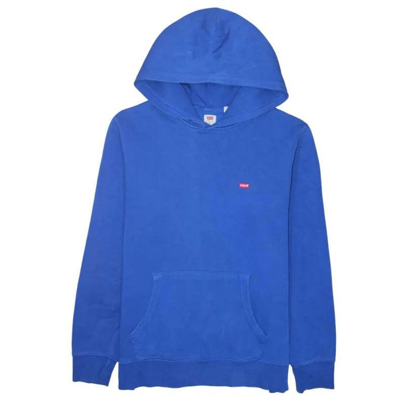 Levi's Royal Blue Hoodie Men's Medium Small Chest Logo Fleece Pullover Sweatshirt sold by Vintage Club