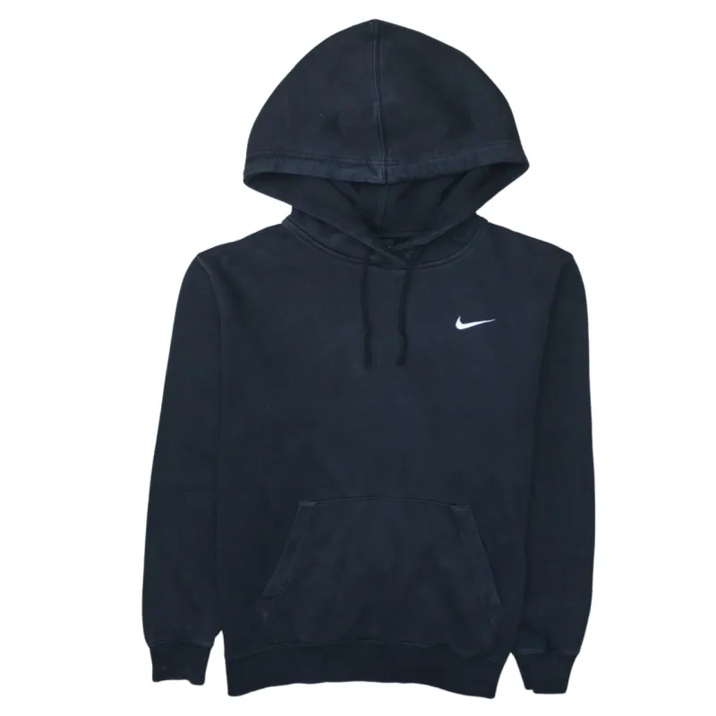 Nike Black Hoodie Men's Medium Embroidered Swoosh Logo Front Pocket Pullover Sweatshirt sold by Vintage Club