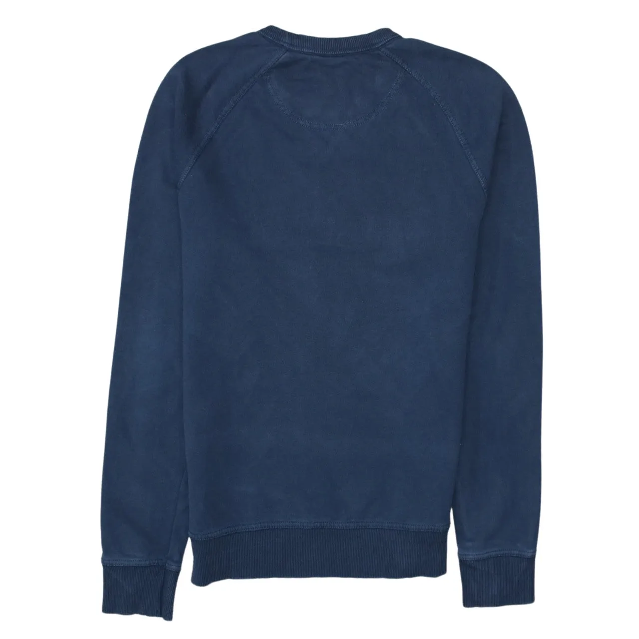 Timberland Navy Blue Sweatshirt Men's Small Embroidered Chest Logo Raglan Crewneck Pullover sold by Vintage Club product image thumbnail 2