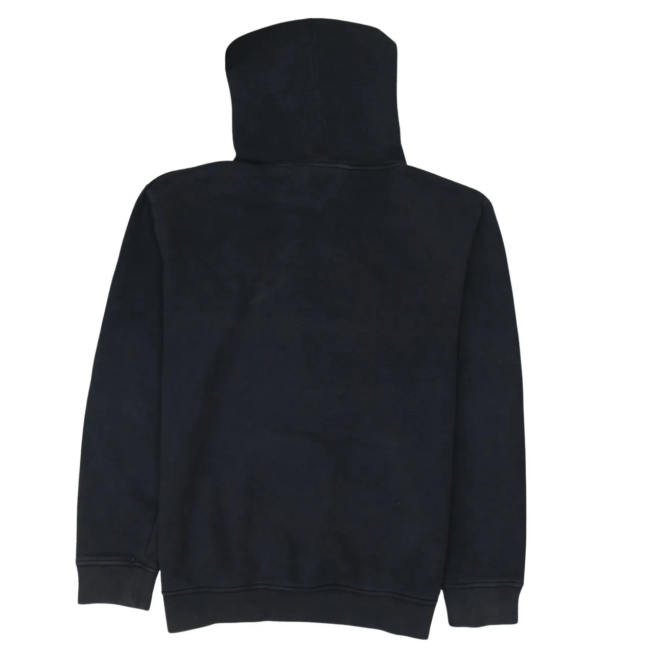 Adidas Black Hoodie Women’s Large Printed Trefoil Logo Front Pocket Pullover Sweatshirt sold by Vintage Club product image thumbnail 2
