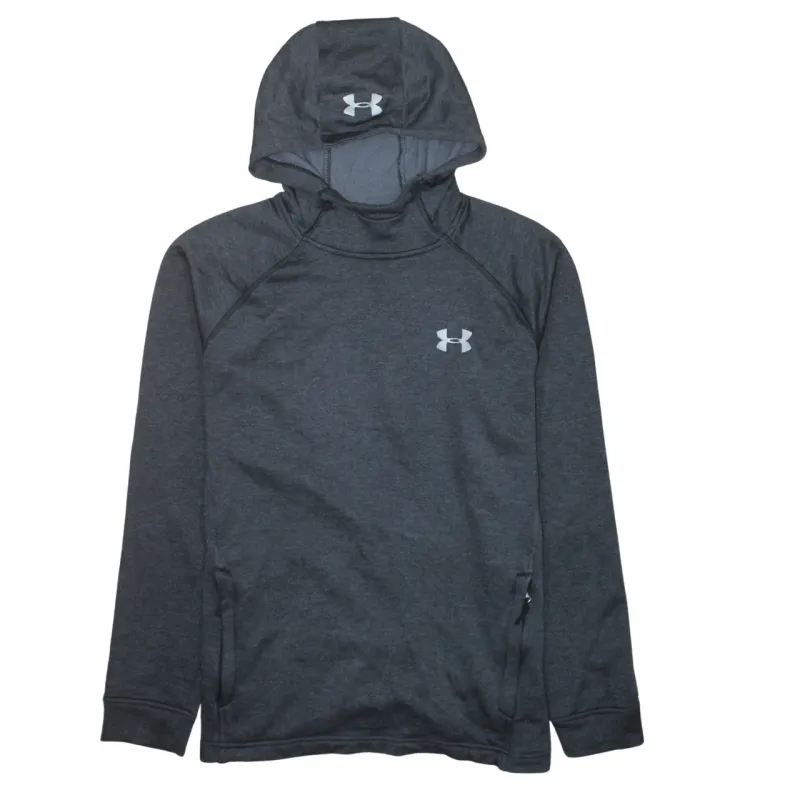 Under Armour Dark Grey Hoodie Women’s Large Printed Logo Zip Pocket Pullover Top sold by Vintage Club