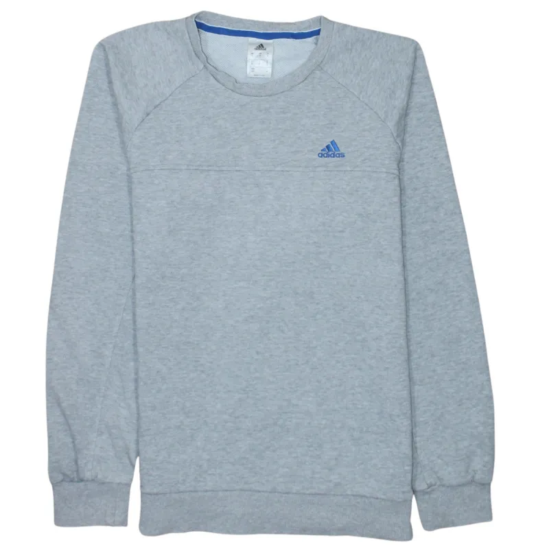 Adidas Light Grey Sweatshirt Men's Small Embroidered Chest Logo Climawarm Pullover Top made by Adidas