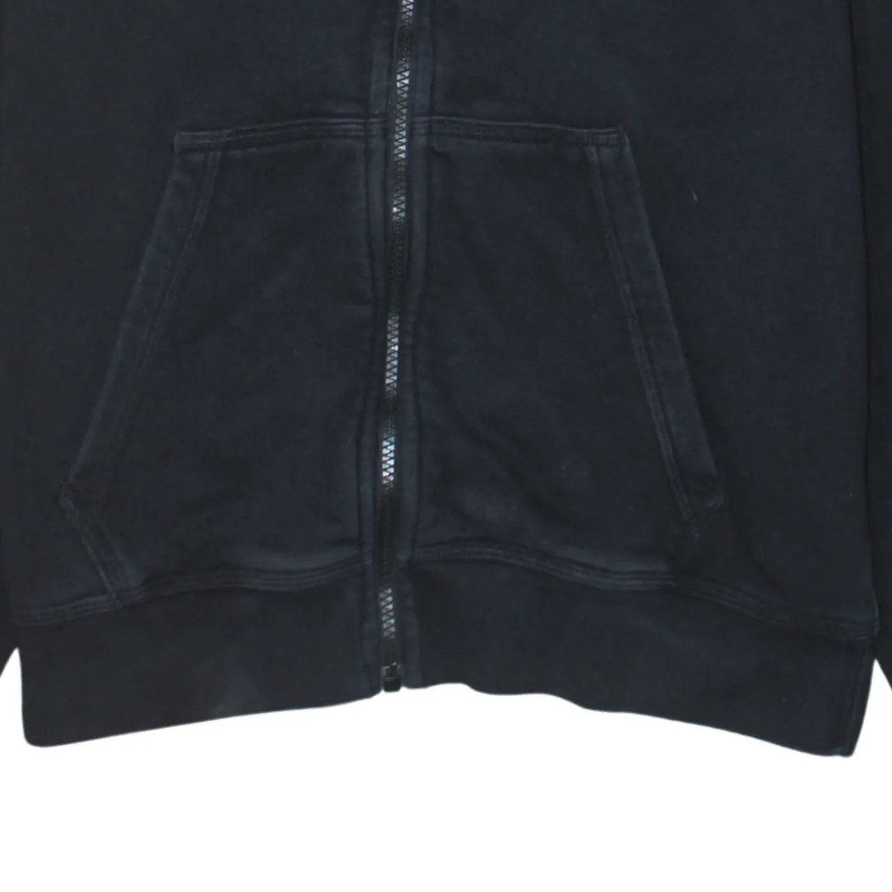 Nike Black Full Zip Hoodie Men's Medium Embroidered Swoosh Drawstring Hood Pocket Sweatshirt sold by Vintage Club product image thumbnail 4
