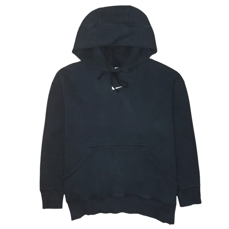 Nike Black Hoodie Men’s Medium Embroidered Swoosh Drawstring Hood Front Pouch Sweatshirt sold by Vintage Club
