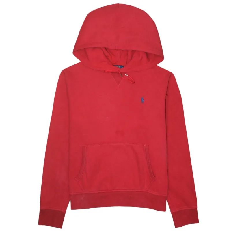 Polo Ralph Lauren Red Hoodie Women's XLarge Embroidered Pony Logo Front Pocket Pullover Sweatshirt sold by Vintage Club