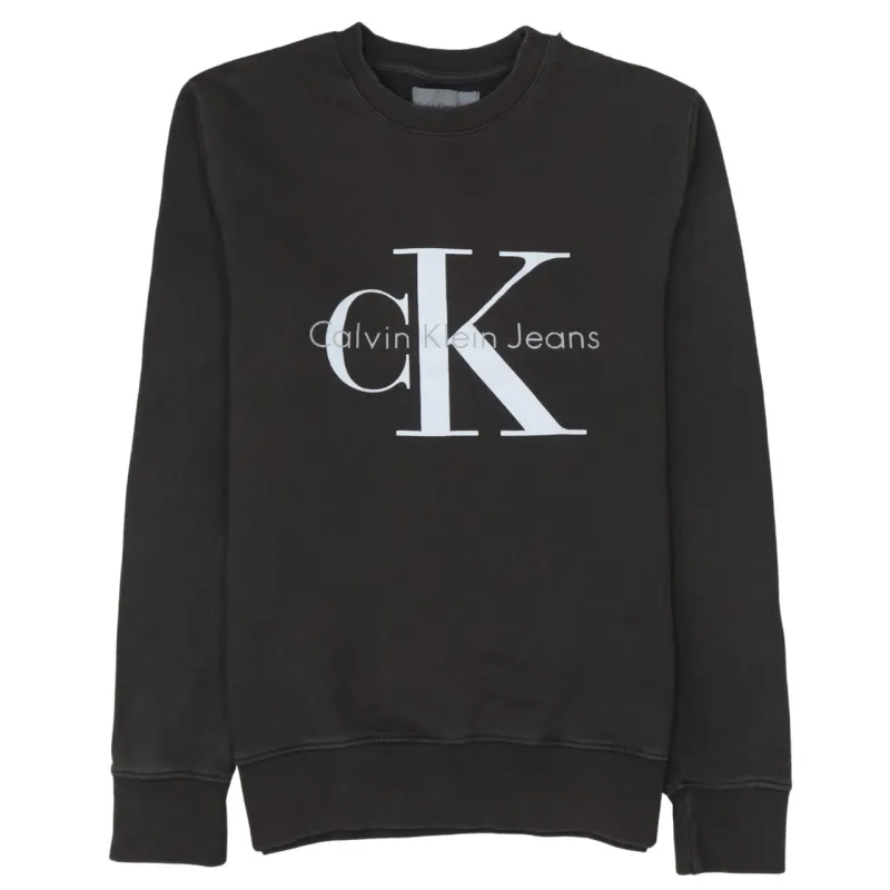 Calvin Klein Black Sweatshirt Men's XSmall Printed CK Jeans Logo Crewneck Pullover Top sold by Vintage Club