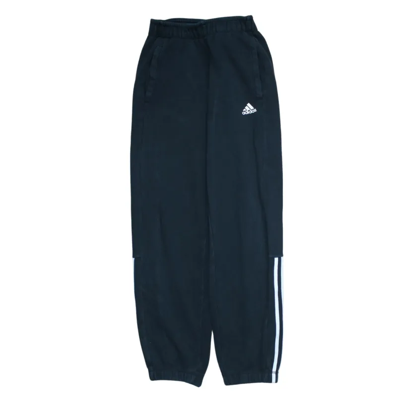 Adidas Black Joggers Men’s Small Embroidered Logo Three Stripe Cuffed Track Pants sold by Vintage Club
