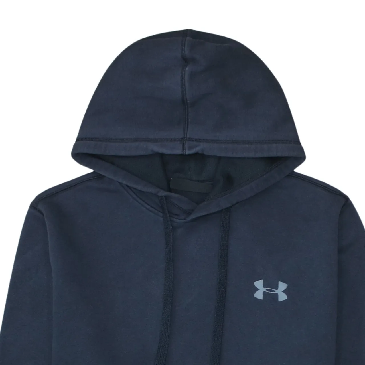 Under Armour Navy Blue Hoodie Women’s XLarge Printed Chest Logo Fleece Pullover Sweatshirt sold by Vintage Club product image thumbnail 3