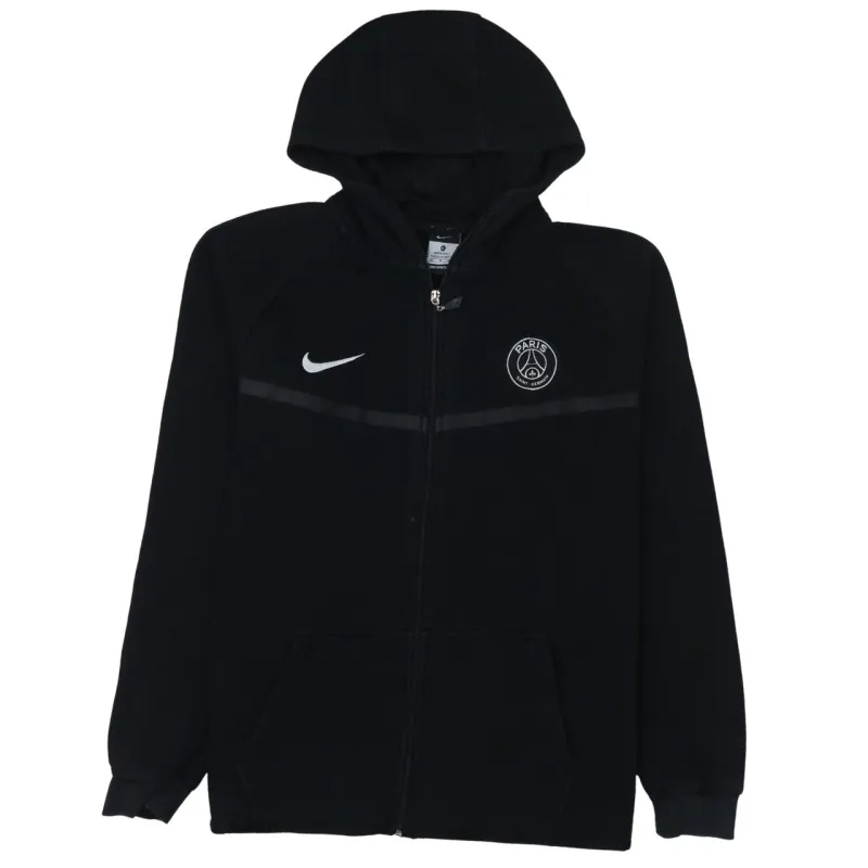 Nike Black Full Zip Hoodie Women’s XLarge Embroidered PSG Badge Split Pockets Sweatshirt sold by Vintage Club