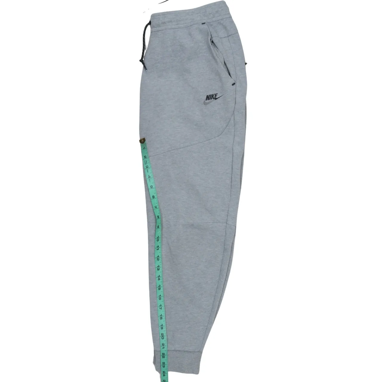 Nike Light Grey Joggers Sweatpants Men's Medium Printed Logo Zip Pocket Cuffed Track Pants sold by Vintage Club product image thumbnail 5
