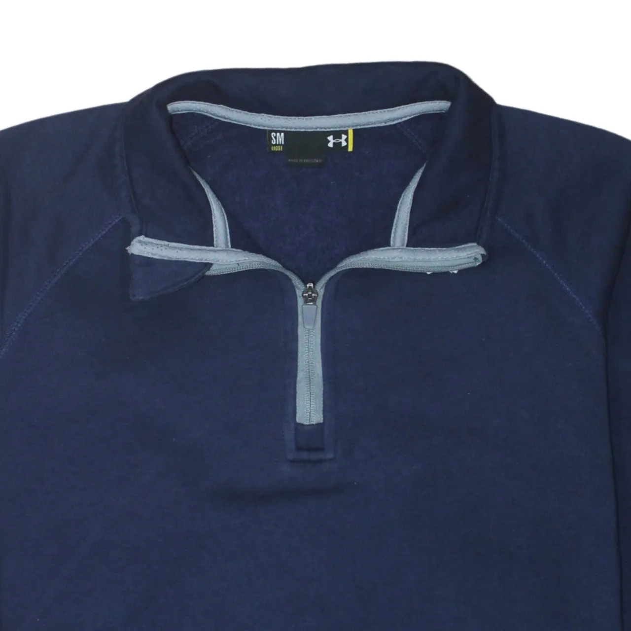 Under Armour Navy Blue Quarter Zip Sweatshirt Men's Small Contrast Trim Pullover Fleece Top sold by Vintage Club product image thumbnail 3