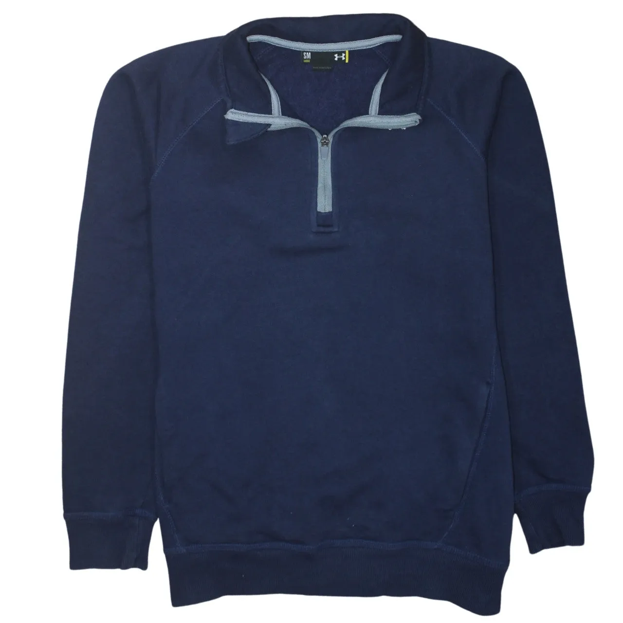 Under Armour Navy Blue Quarter Zip Sweatshirt Men's Small Contrast Trim Pullover Fleece Top sold by Vintage Club