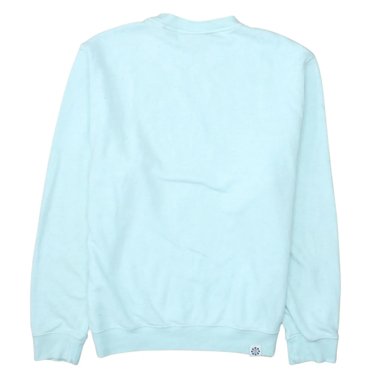 Nike Light Aqua Blue Sweatshirt Men's Medium Printed Swoosh Logo Crewneck Pullover Fleece Top sold by Vintage Club product image thumbnail 2