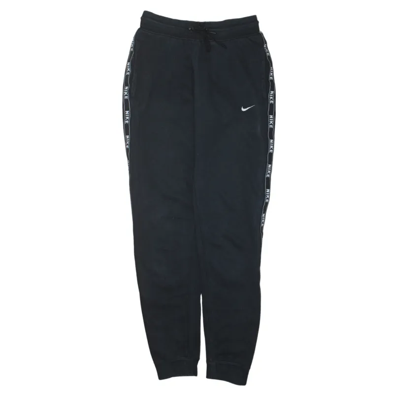Nike Black Joggers Sweatpants Men's Small Side Tape Logo Embroidered Swoosh Cuffed Bottoms sold by Vintage Club