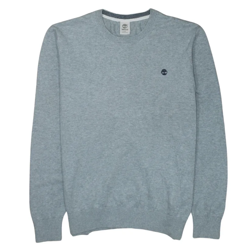 Timberland Light Grey Sweatshirt Women's Large Embroidered Chest Logo Crewneck Jumper sold by Vintage Club