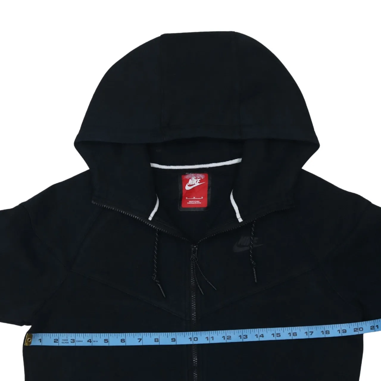 Nike Black Full Zip Hoodie Women’s Medium Embroidered Swoosh Zip Pockets Fleece Jacket sold by Vintage Club product image thumbnail 5