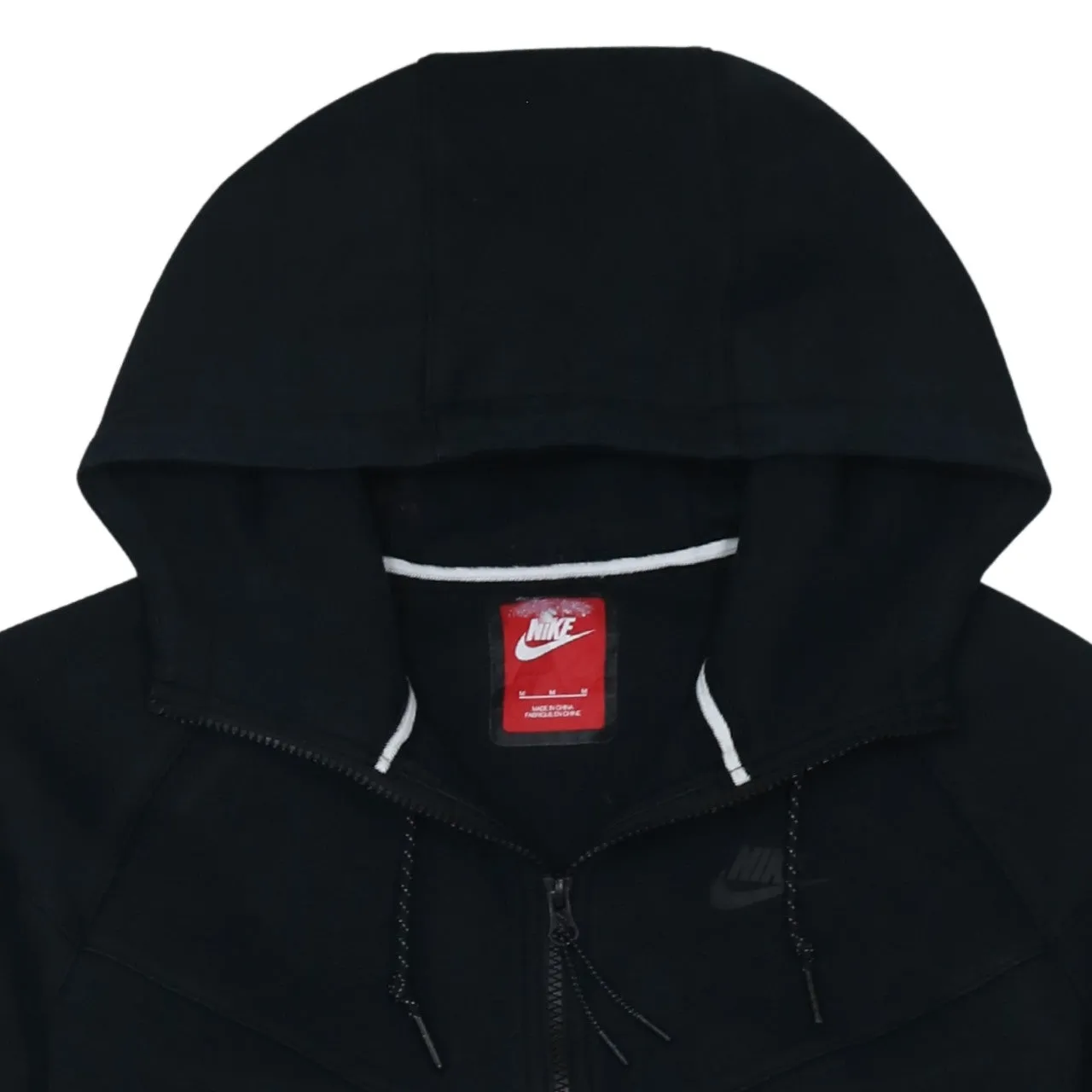 Nike Black Full Zip Hoodie Women’s Medium Embroidered Swoosh Zip Pockets Fleece Jacket sold by Vintage Club product image thumbnail 3