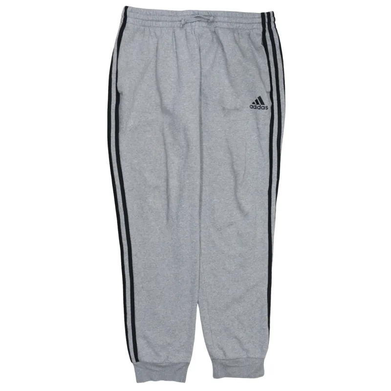 Adidas Grey Joggers Men's Large Fleece Lined Embroidered Logo Three Stripe Cuffed Sweatpants sold by Vintage Club
