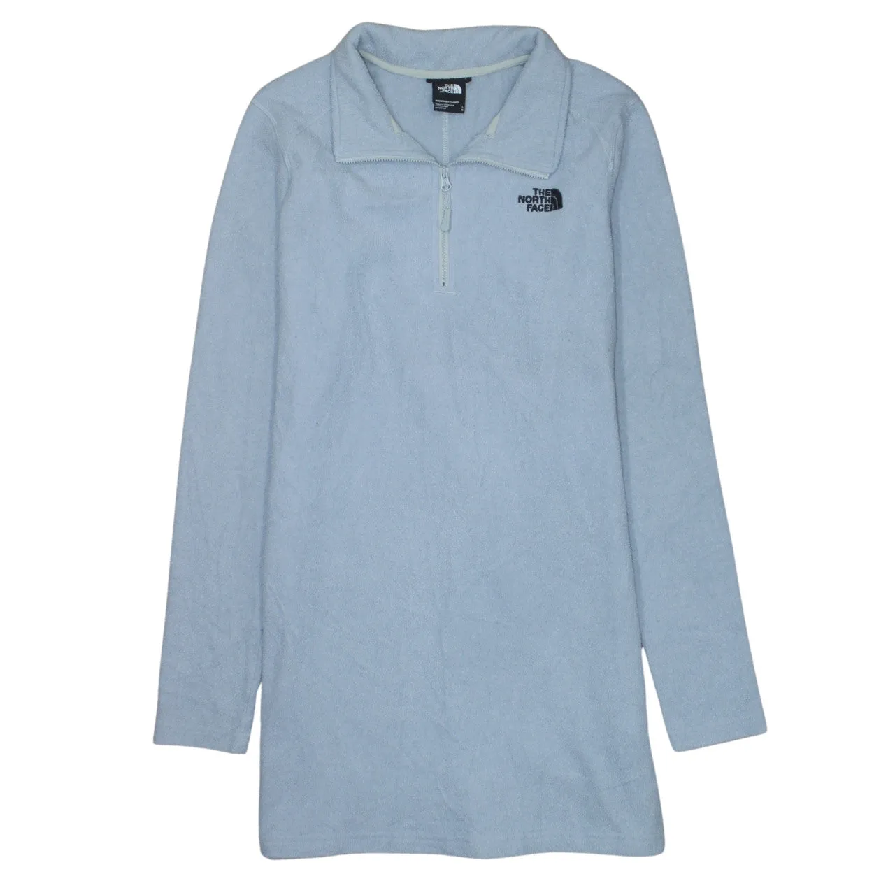 The North Face Light Blue Fleece Jumper Women’s Large Half Zip Embroidered Logo Pullover Top sold by Vintage Club