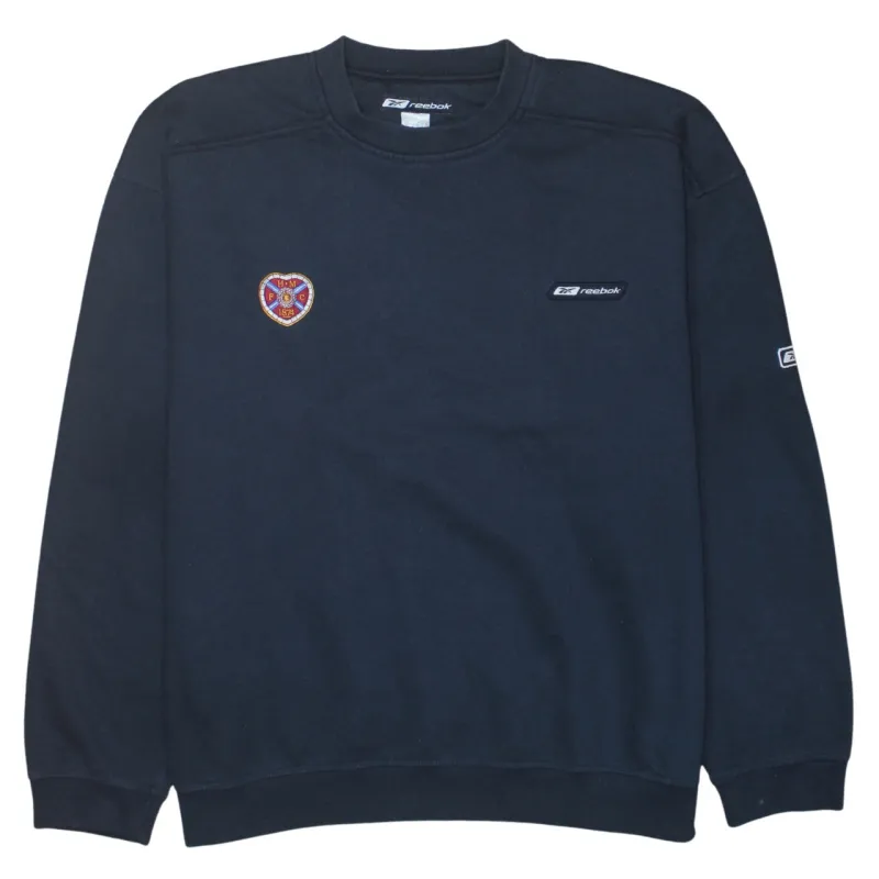 Reebok Navy Blue Sweatshirt Women’s XXLarge Embroidered Hearts Badge Logo Crewneck Pullover made by Reebok