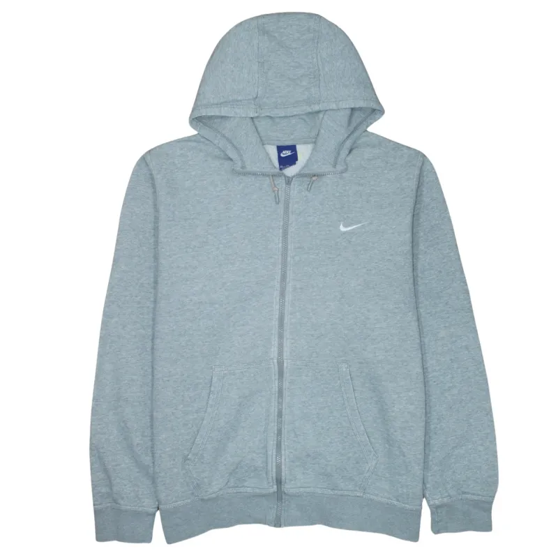 Nike Light Grey Full Zip Hoodie Women’s XXLarge Embroidered Swoosh Split Pocket Sweatshirt sold by Vintage Club