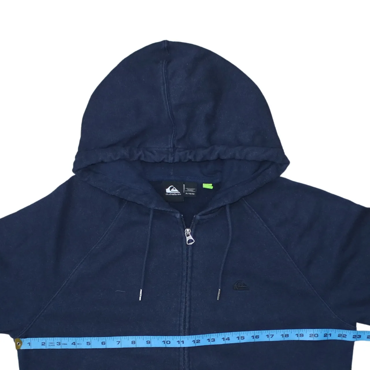 Quiksilver Navy Blue Zip Hoodie Women’s XLarge Embroidered Logo Split Pockets Fleece Sweatshirt sold by Vintage Club product image thumbnail 5