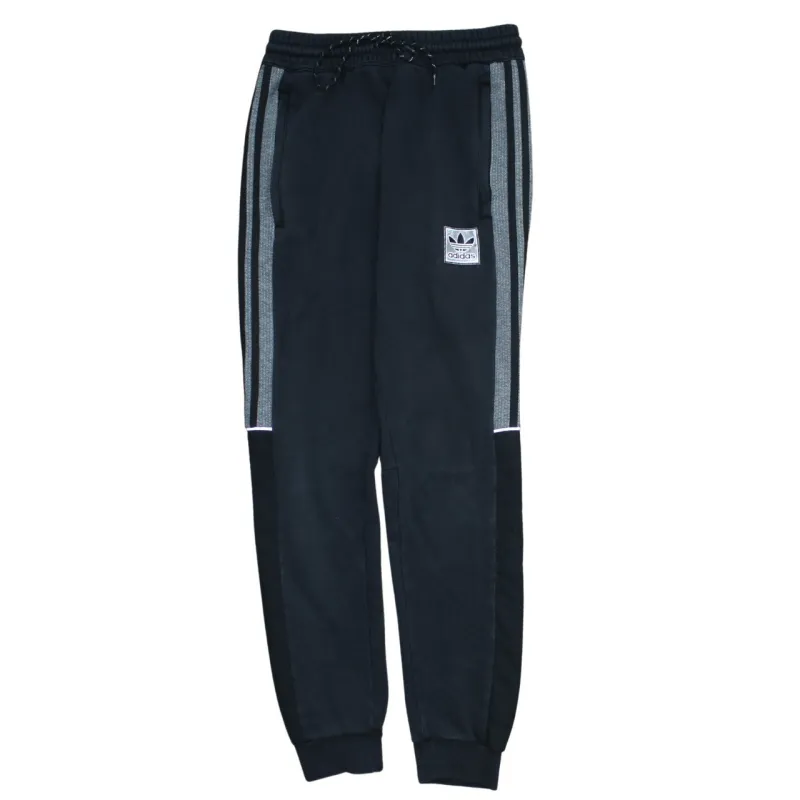 Adidas Black Joggers Men’s Small Trefoil Patch Side Stripe Cuffed Sweatpants sold by Vintage Club