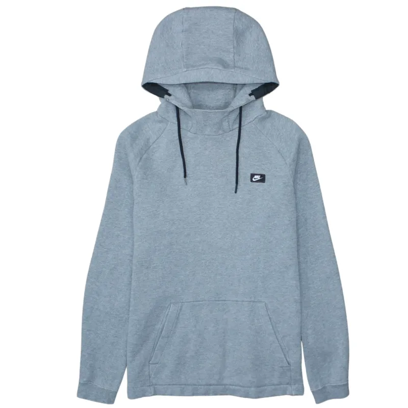 Nike Grey Pullover Hoodie Women’s Medium Embroidered Chest Logo Front Pocket Fleece Sweatshirt sold by Vintage Club