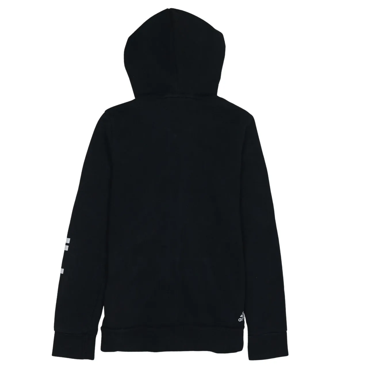 Adidas Black Hoodie Women’s Medium Full Zip Sleeve Logo Pocket Hooded Sweatshirt sold by Vintage Club product image thumbnail 2