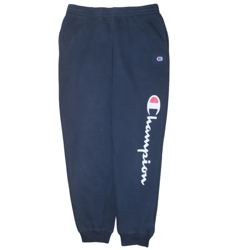 Champion Navy Blue Joggers Men’s XLarge Printed Logo Elastic Waist Cuffed Sweatpants sold by Vintage Club