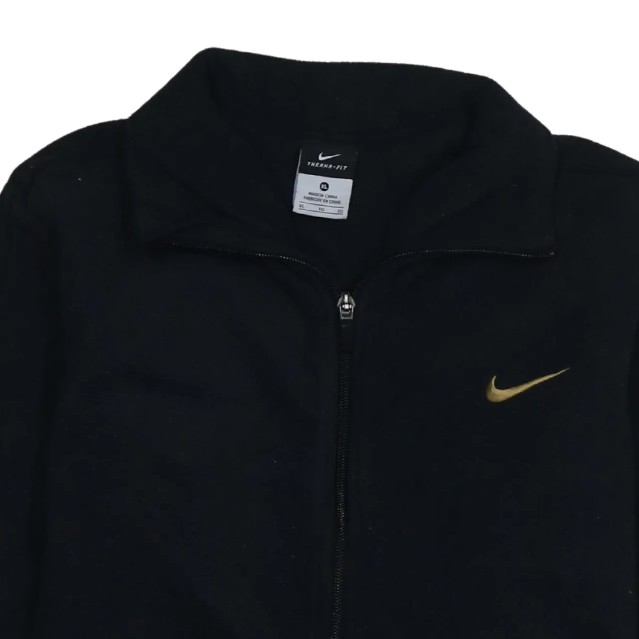 Nike Black Fleece Jacket Women’s XLarge Embroidered Swoosh Full Zip Pockets Outerwear sold by Vintage Club product image thumbnail 3