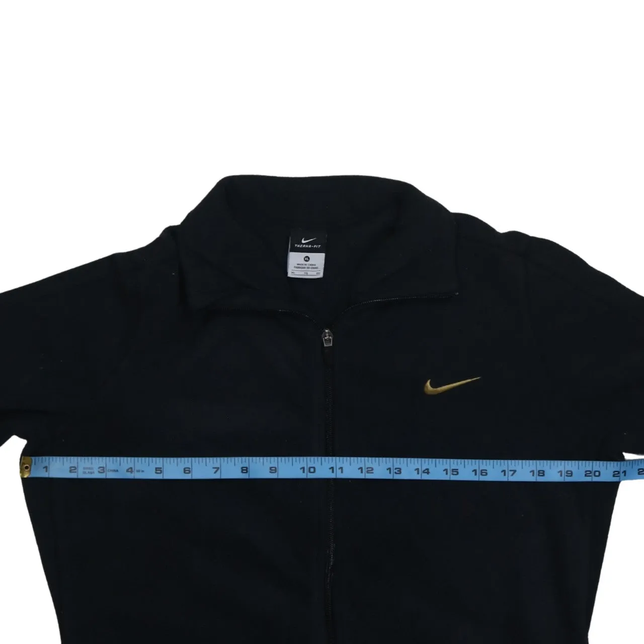 Nike Black Fleece Jacket Women’s XLarge Embroidered Swoosh Full Zip Pockets Outerwear sold by Vintage Club product image thumbnail 5