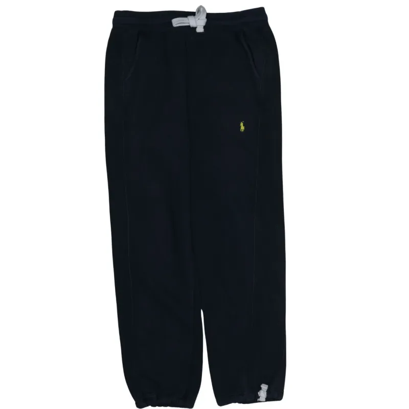 Polo Ralph Lauren Black Joggers Men’s Medium Embroidered Yellow Pony Logo Drawstring Sweatpants made by Vintage Club