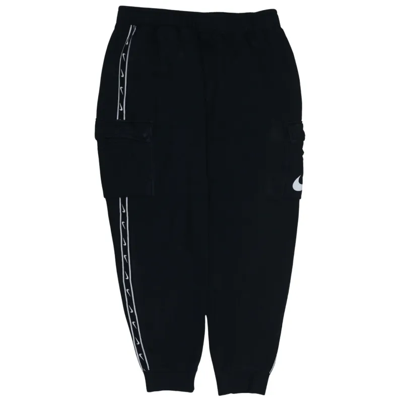 Nike Black Cargo Joggers Men’s XLarge Side Swoosh Logo Taped Legs Cuffed Sweatpants sold by Vintage Club
