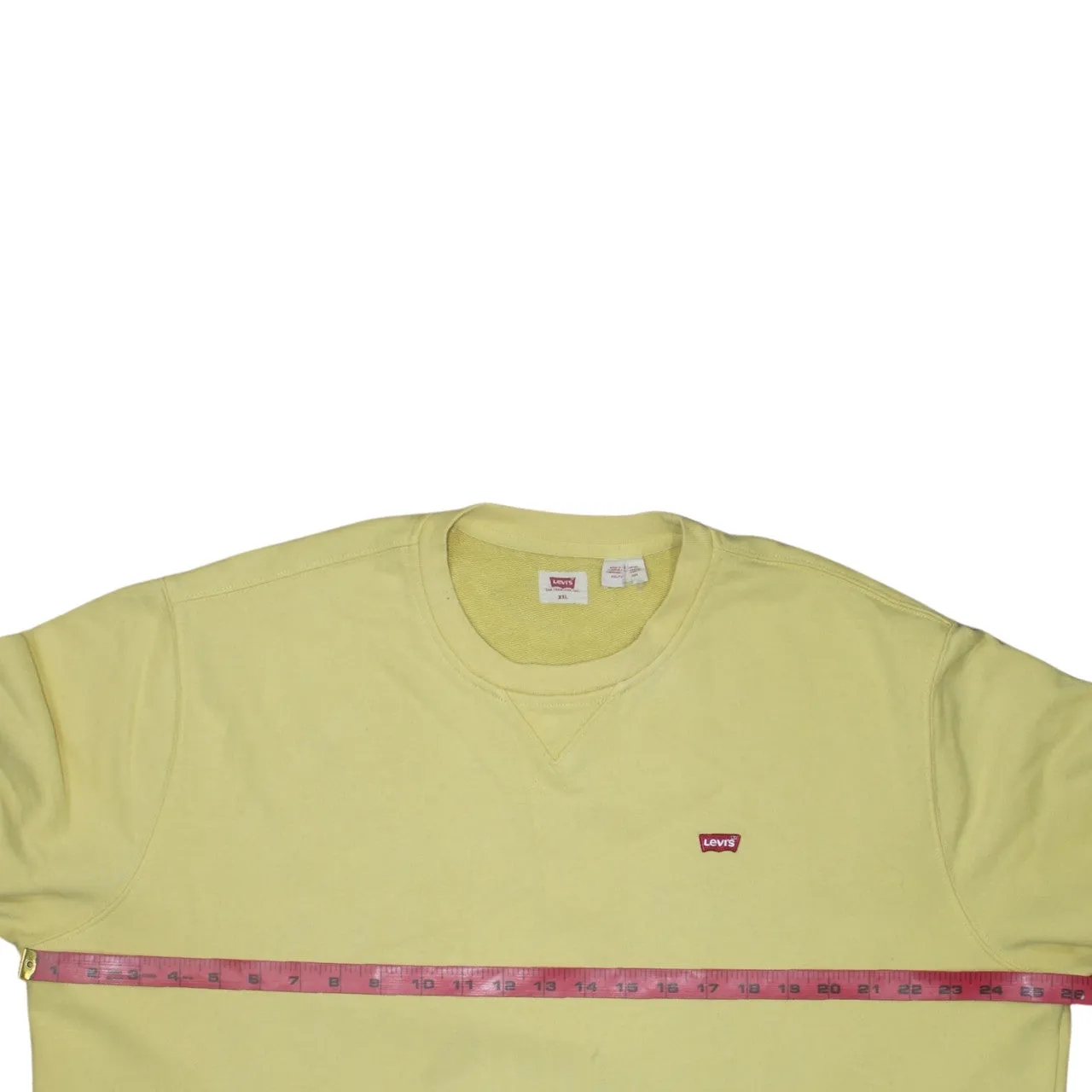 Levi's Pale Yellow Sweatshirt Women's XXLarge Embroidered Chest Logo Crewneck Pullover Top sold by Vintage Club product image thumbnail 5