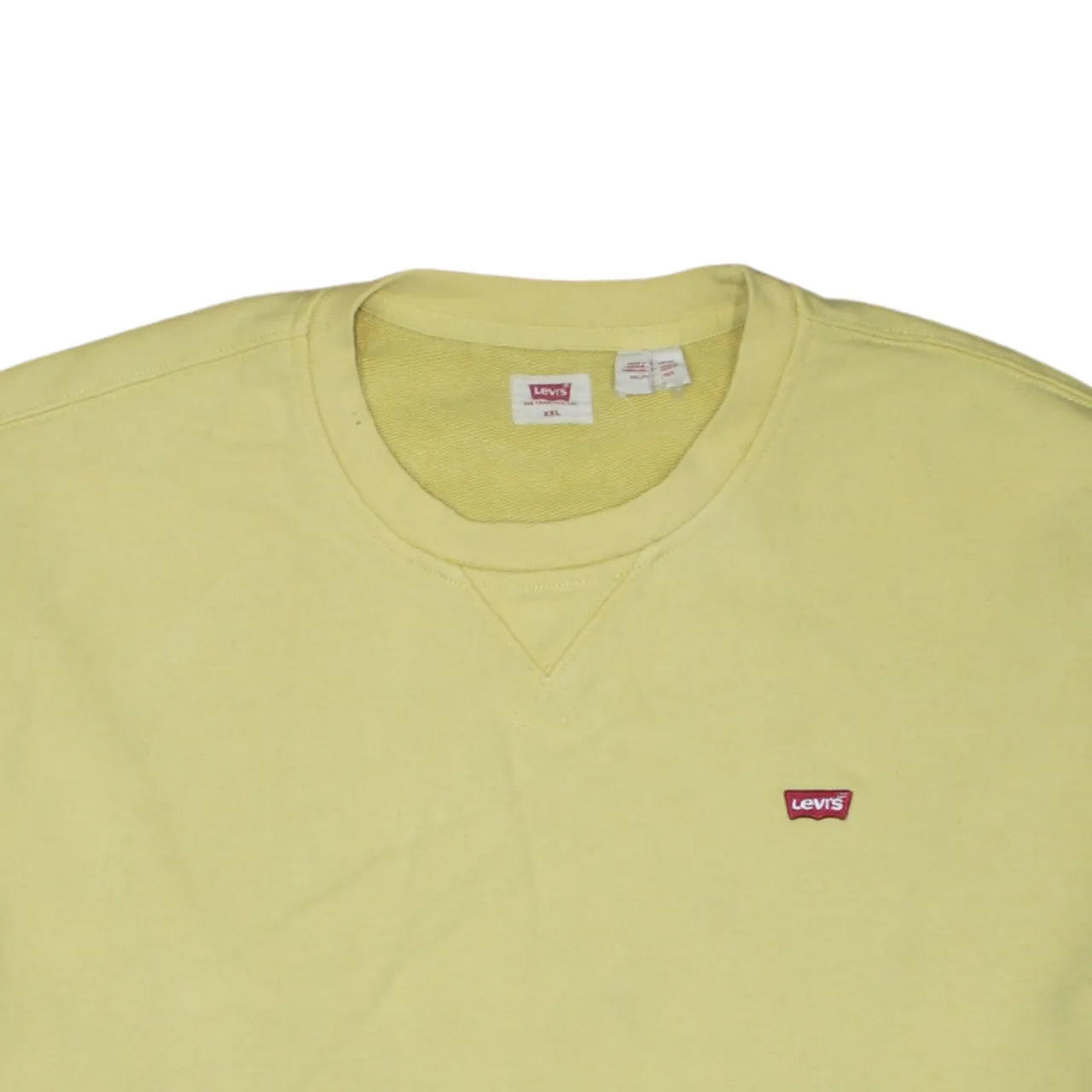 Levi's Pale Yellow Sweatshirt Women's XXLarge Embroidered Chest Logo Crewneck Pullover Top sold by Vintage Club product image thumbnail 3