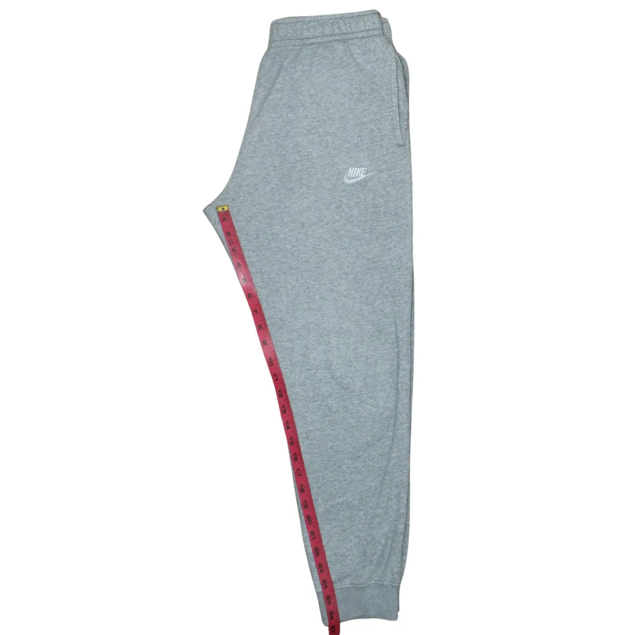 Nike Grey Joggers Men’s Medium Embroidered Swoosh Logo Cuffed Fleece Sweatpants sold by Vintage Club product image thumbnail 5