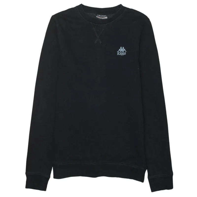 Kappa Black Sweatshirt Women's Small Embroidered Chest Logo Crewneck Pullover Top made by Kappa