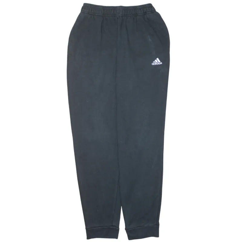 Adidas Black Joggers Sweatpants Men’s Medium Embroidered Logo Elastic Waist Cuffed Hem made by Adidas