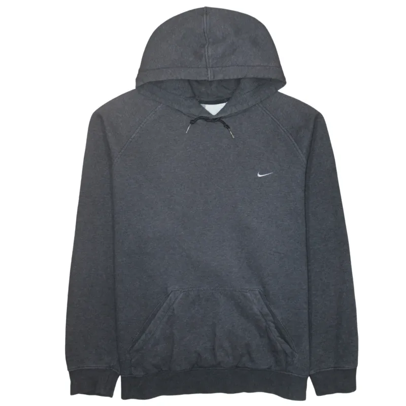 Nike Dark Grey Hoodie Men's XXLarge Embroidered Swoosh Drawstring Hood Front Pocket Sweatshirt sold by Vintage Club