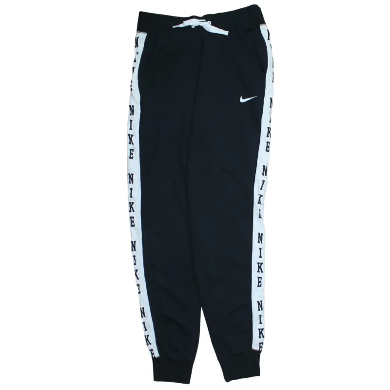 Nike Black Joggers Men’s Medium Side Logo Tape Cuffed Hem Drawstring Sweatpants sold by Vintage Club
