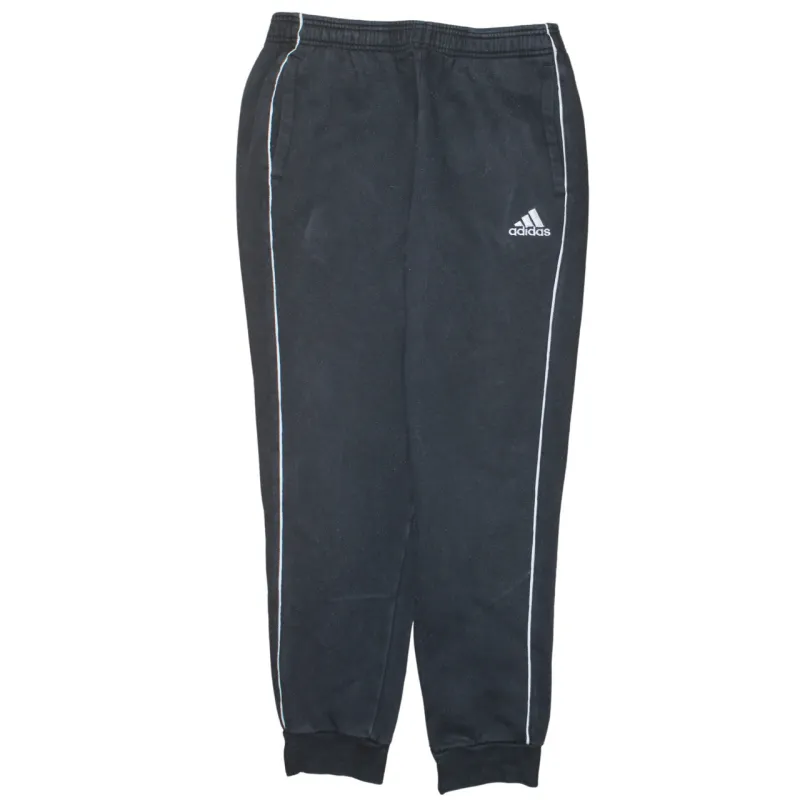 Adidas Black Joggers Men’s Medium Embroidered Logo Piping Elasticated Cuffs Sweatpants made by Adidas