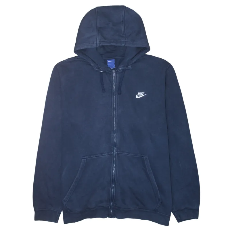 Nike Navy Blue Full Zip Hoodie Women’s XXLarge Embroidered Swoosh Split Pocket Sweatshirt sold by Vintage Club