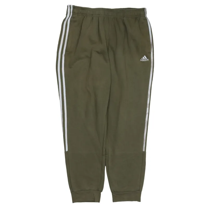Adidas Olive Green Joggers Men’s Large Three Stripe Side Logo Elastic Waist Sweatpants made by Adidas