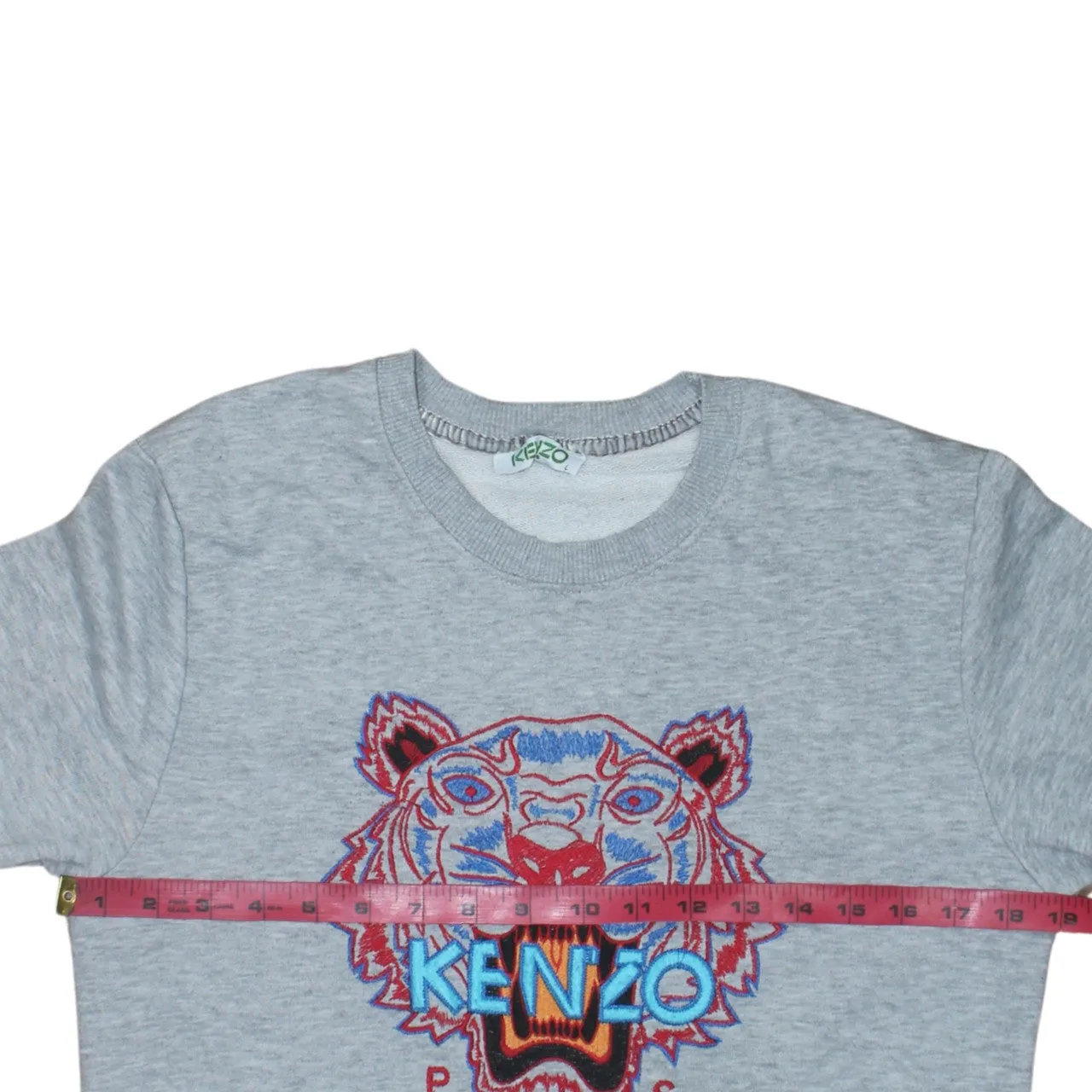 Kenzo Grey Sweatshirt Women's Large Embroidered Tiger Logo Crewneck Pullover Jumper sold by Vintage Club product image thumbnail 5